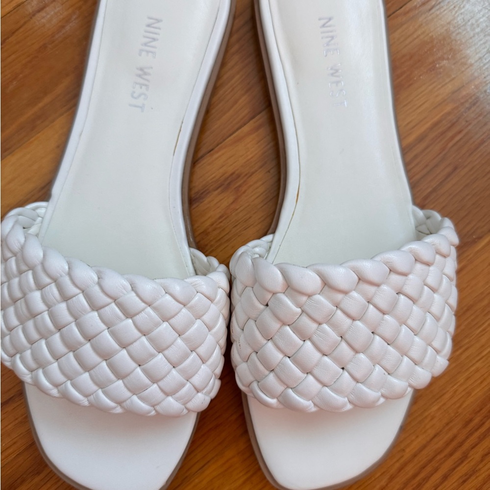 Nine West Cream Braided Sandals
